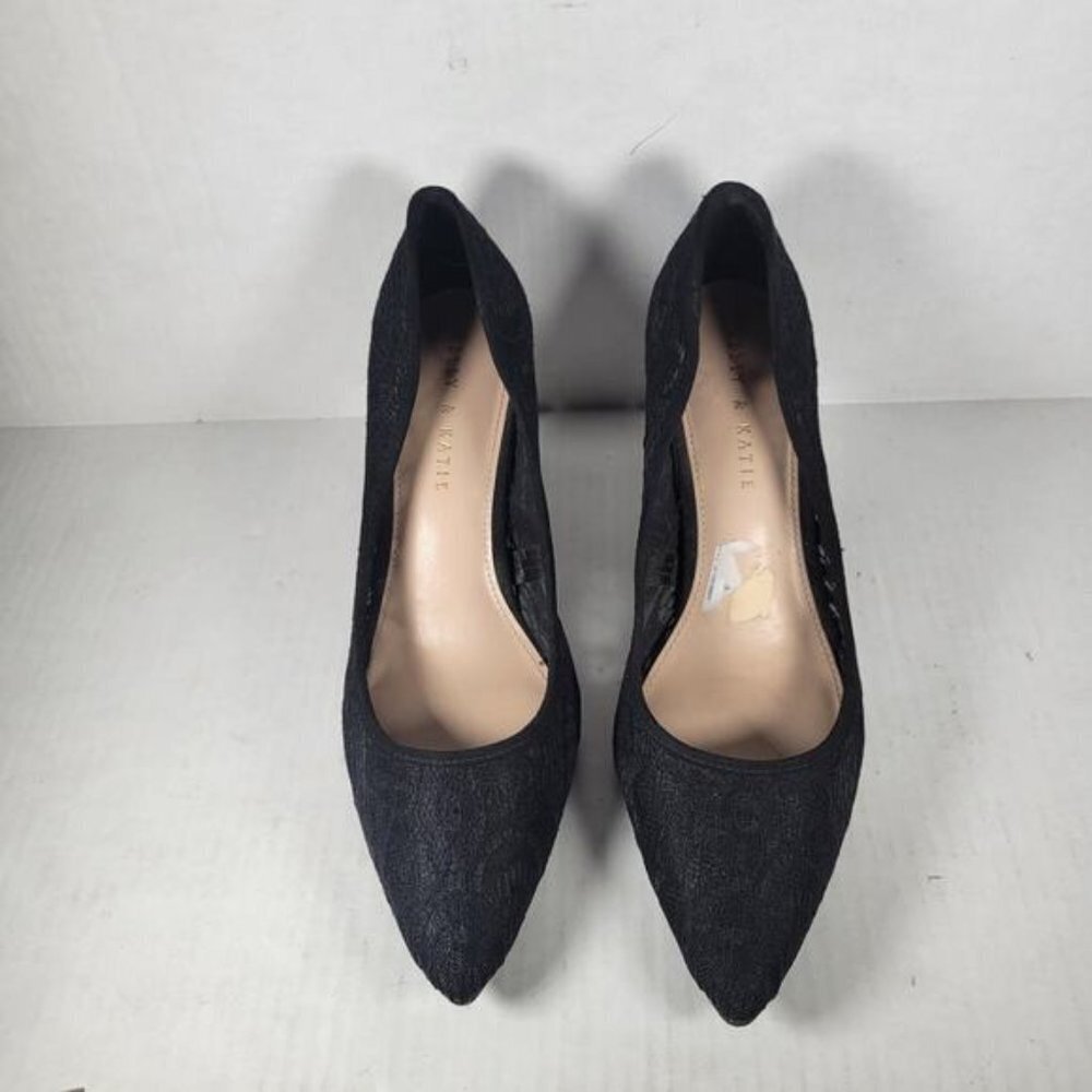 Kelly & Katie Black Open Mesh Lace Misha 3" Heel Shoes Size 9 1/2M - Picture 2 of 9